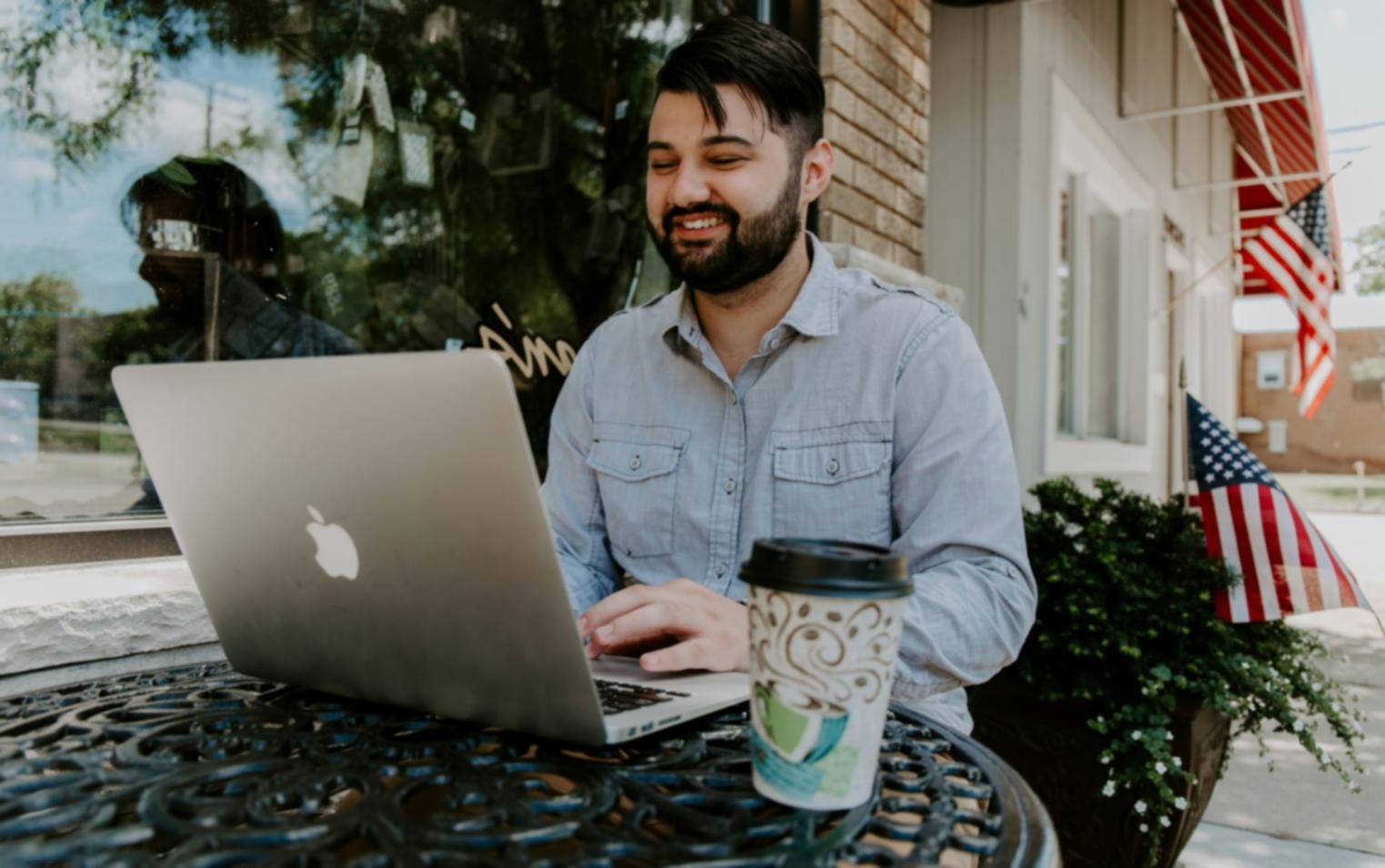 Student reviewing local SEO implementation on laptop